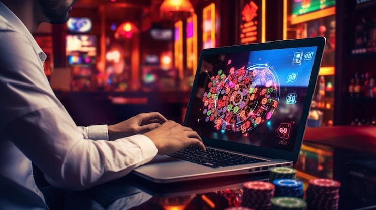 Live casino dealer table with mobile phone showing e-wallet balance